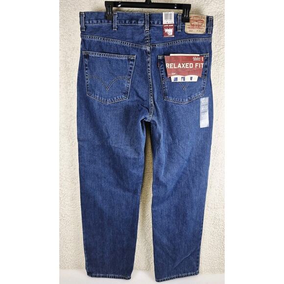 Levis 550 Jeans Men's Relaxed Fit Dark Blue Denim Tapered Leg NWT 38x32 - Picture 3 of 8